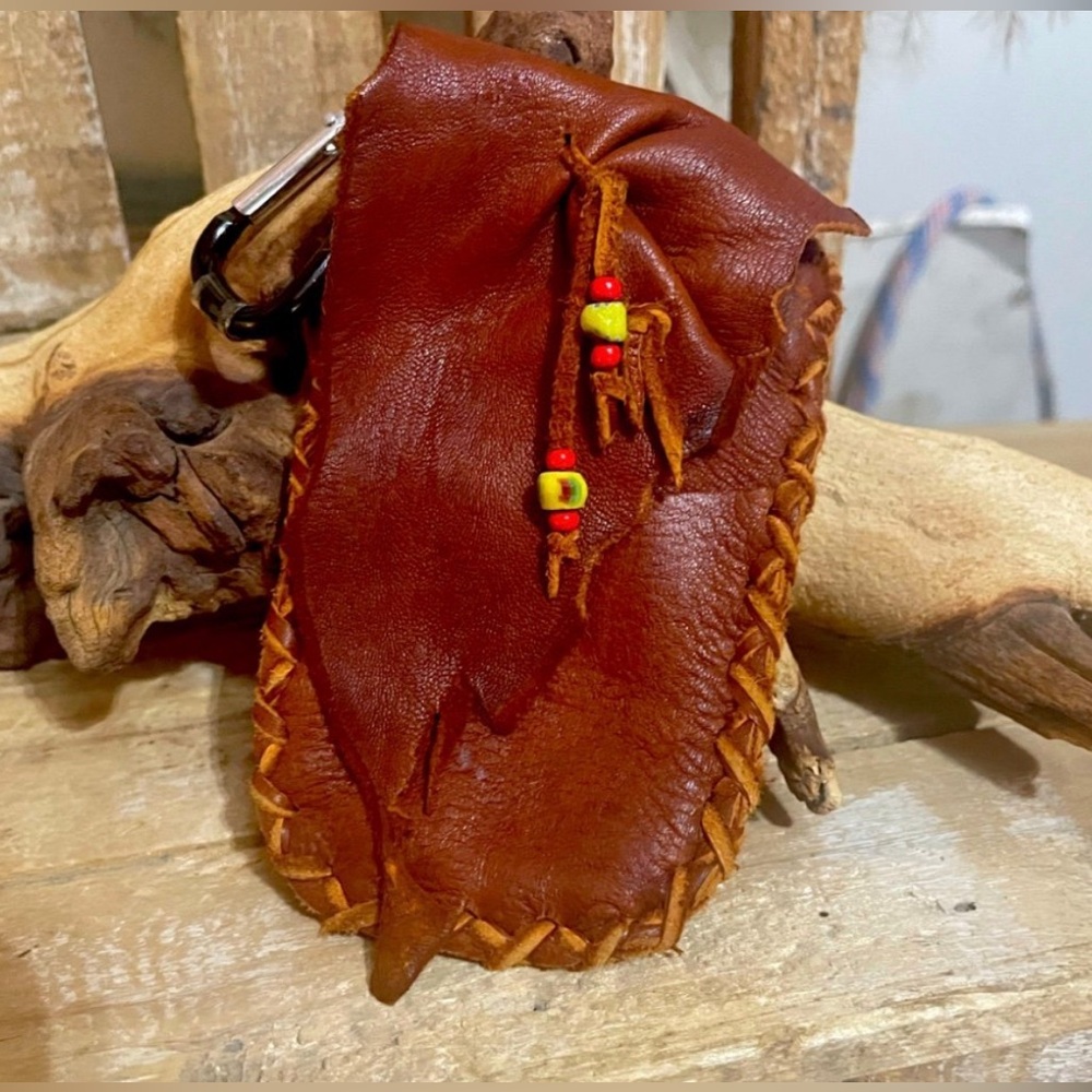 Genuine Leather Handcrafted Cellphone Keychain Pouch NEW!
